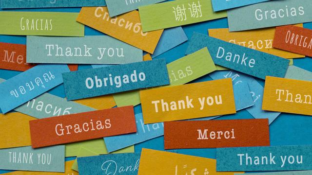 'thank you' in different languages